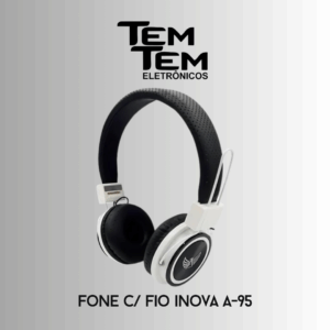 FONE COM FIO - A-95 COR PRETO COM BRANCO
