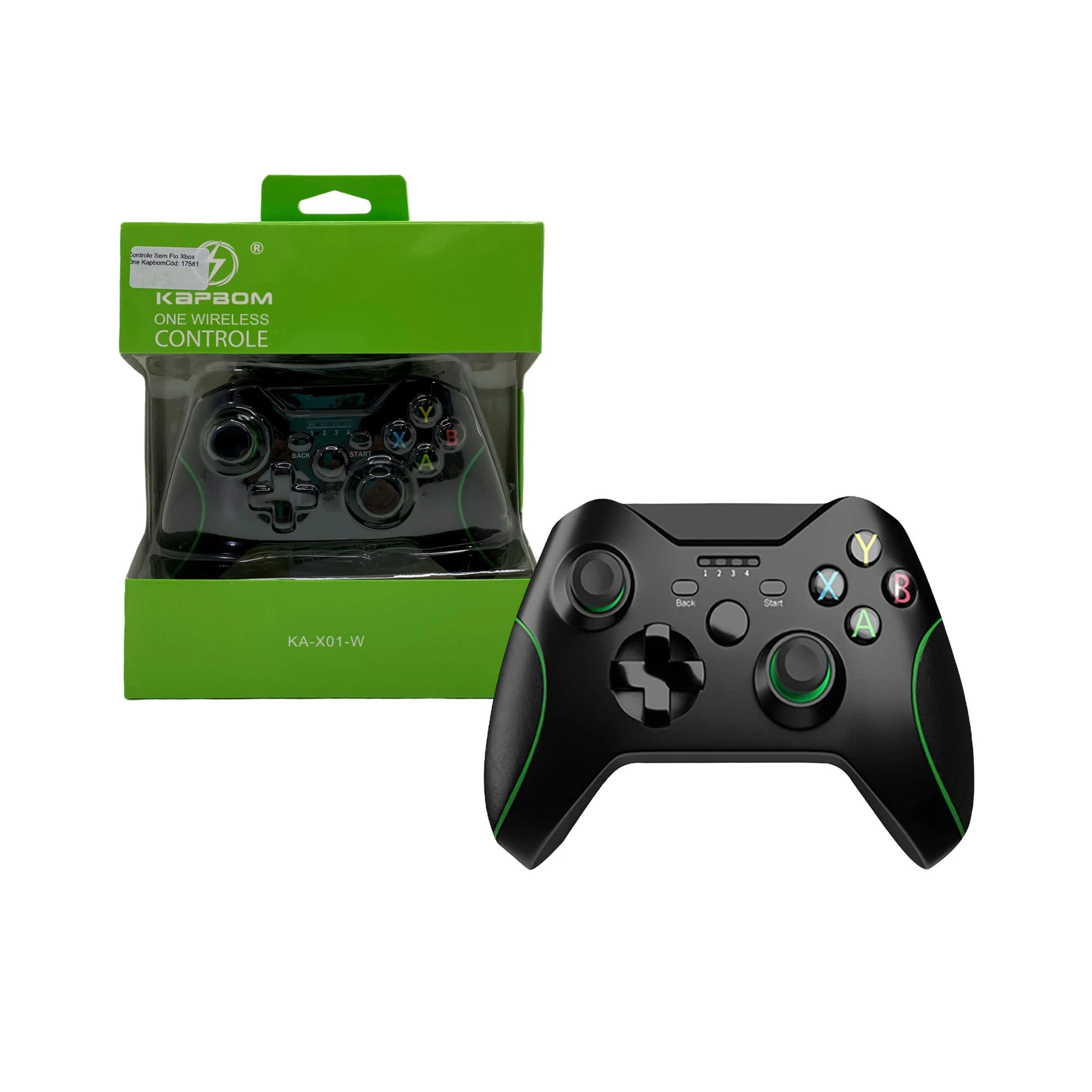 controle x-box Controle Sem Fio Compatível PC Kapbom KAP-X01-W Preto - Imagem 2