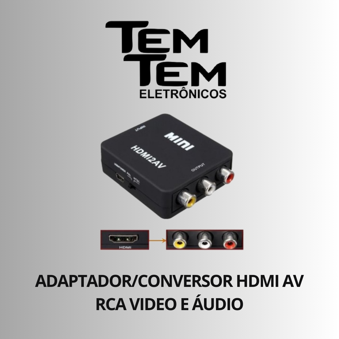 Adaptador /Conversor HDMI AV RCA Video e Áudio |