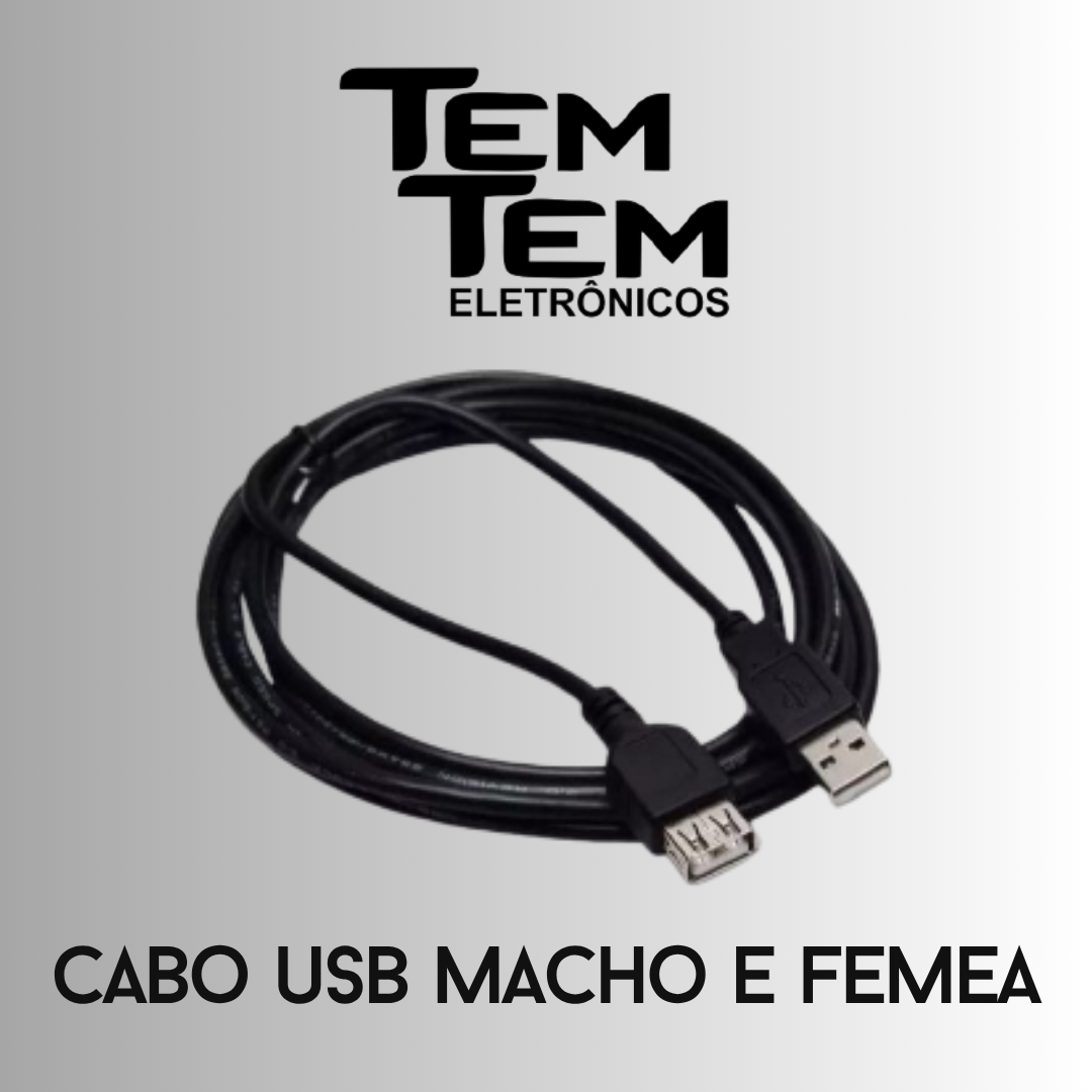 cabo usb macho e femea