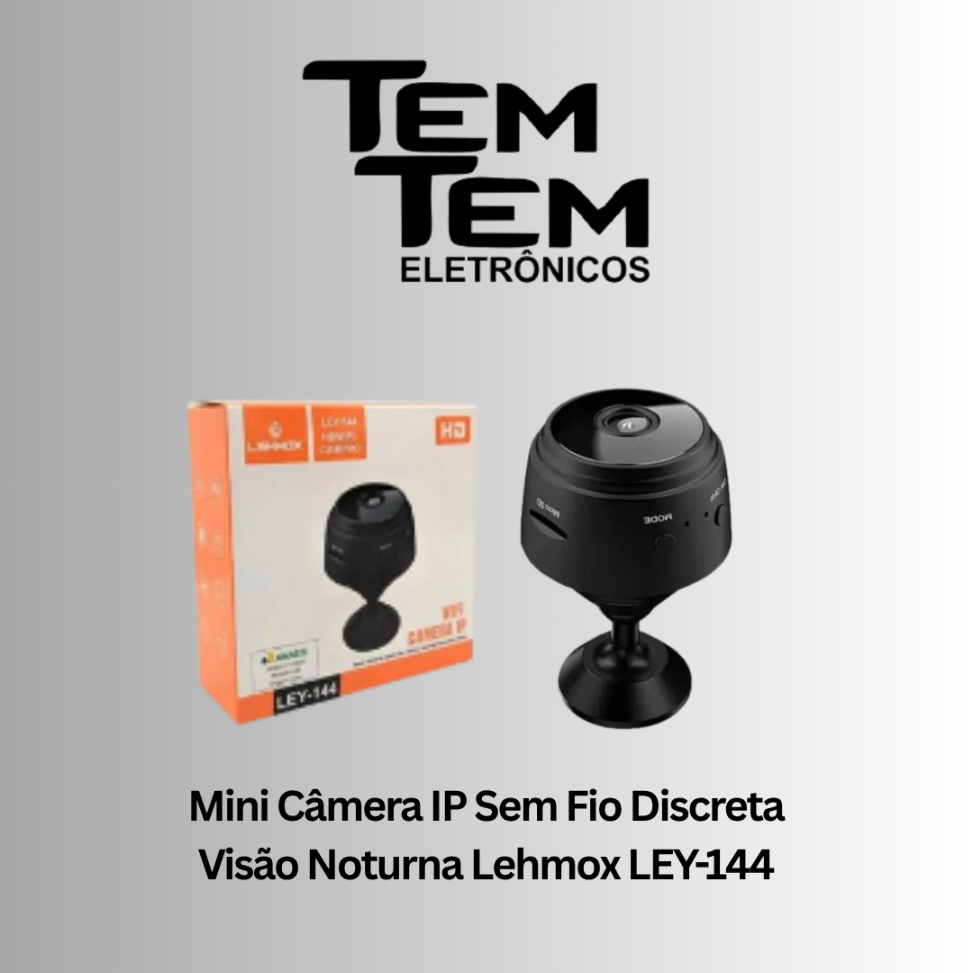 Mini Câmera IP Sem Fio Discreta Visão Noturna Lehmox LEY-144