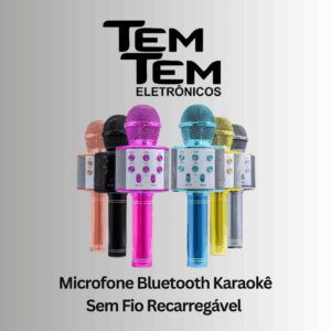Microfone Bluetooth Karaokê Sem Fio Recarregável