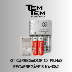 kit carregador c/ pilhas recarregáveis ka-1362